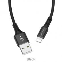 USB кабел за зареждане и пренос на данни / BOROFONE iPhone USB BX20 1m. FAST 2A - черен