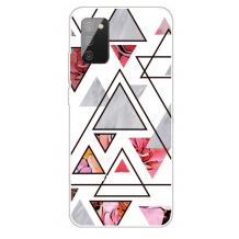 Луксозен силиконов калъф / гръб / TPU Marble за Samsung Galaxy A31 - бял с розови цветя / Cosmo