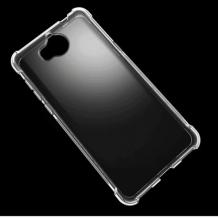 Удароустойчив ултра тънък силиконов калъф / гръб / TPU за Huawei Y5 2017 / Y6 2017 - прозрачен