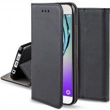 Кожен калъф Magnet Case със стойка за Huawei Y7 2018 / Y7 2018 Prime - черен