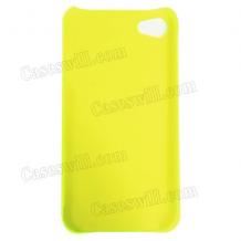 Ултра тънък заден предпазен капак / твърд гръб / за Apple iPhone 4 4S - жълт / прозрачен / мат