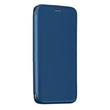 Луксозен кожен калъф Flip тефтер със стойка OPEN за Samsung Galaxy S20 - син