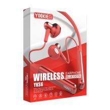 Стерео Bluetooth / Wireless Neckband слушалки Yookie SPORT YKS6 - червени