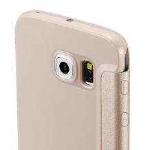 Луксозен калъф Flip тефтер G-CASE Classic Series за Samsung Galaxy S6 Edge+ G928 / S6 Edge Plus - златист / gold