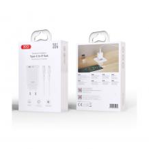 Зарядно устройство комплект XO CE30 PD 30W 1x USB-C 1x USB + USB-C - Lightning кабел