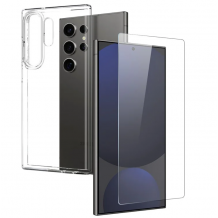 Комплект Прозрачен Кейс и Стъклен Протектор за Samsung Galaxy S25 Ultra