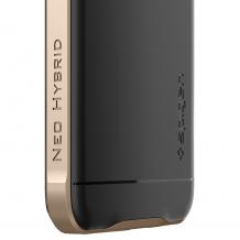Оригинален силиконов гръб SPIGEN SGP Neo Hybrid за Samsung G850F Galaxy Alpha - черен със златен кант