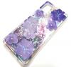 Луксозен гръб 3D Water Case за Huawei Y5p - течен гръб с брокат / огледален с лилави цветя