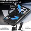 Удароустойчив гръб TPU кейс Slide Camera Case Magnetic Finger Ring Car Holder за Xiaomi Redmi Note 14 Pro Plus - лилав
