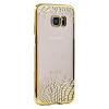 Луксозен твърд гръб X-doria за Samsung Galaxy S7 Edge G935 - плаващи ромбове / златист кант