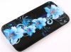 Силиконов калъф / гръб / TPU за Huawei Ascend Y511 - черен / сини цветя