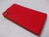 Кожен калъф Flip тефтер за Sony Xperia Z1 L39h - червен / гравиран