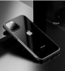 Луксозен силиконов калъф / гръб / TPU за Apple iPhone 11 Max - прозрачен / черен кант