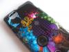 Силиконов калъф / гръб / TPU за Sony Xperia M - черен с цветя / Dance