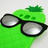 Силиконов калъф / гръб / TPU 3D за Samsung Galaxy E5 / Samsung E5 - зелен ананас / очила