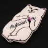 Силиконов калъф / гръб / TPU 3D за Apple iPhone 6 4.7" / iPhone 6S - Bad Cat / бял