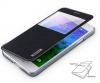 Луксозен кожен калъф Flip тефтер S-View BASEUS Primary Color за Samsung Galaxy Alpha G850 - черен