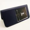 Кожен калъф Flip Cover тип тефтер за Huawei Ascend G7 / Huawei G7 - S-View / тъмно син