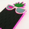 Силиконов калъф / гръб / TPU / PINK 3D за Apple iPhone 5 / iPhone 5S - черен ананас