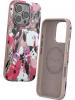 Луксозен гръб / кейс / Flower Series Case с безжично зареждане MagSafe за Apple iPhone 16 (6.1) - пепел от рози / цветя