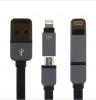 USB кабел / 2 in 1 USB Charger Cable за Apple iPhone, Samsung, HTC, LG, Sony, Nokia, Lenovo, Huawei, Alcatel