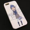 Силиконов калъф / гръб / TPU за Apple iPhone 5 / iPhone 5S - бял / Girl