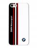 Оригинален кожен твърд гръб / капак / BMW Motorsport за Apple iPhone 6 4.7" - бяло / синьо