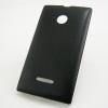 Ултра тънък силиконов калъф / гръб / TPU Ultra Thin за Microsoft Lumia 435 - черен с кожен гръб