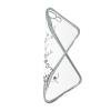 Луксозен силиконов калъф / гръб / TPU с камъни за Huawei Y5 2018 - прозрачен / сребрист кант / дърво