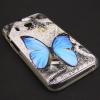 Силиконов калъф / гръб / TPU за Huawei Ascend Y320 - сив / синя пеперуда