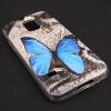 Силиконов калъф / гръб / TPU за Samsung Galaxy S5 mini G800 / Samsung S5 Mini - сив / синя пеперуда