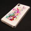 Силиконов калъф / гръб / TPU за Sony Xperia M4 Aqua - бял / Colorful Floral