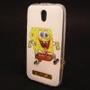 Силиконов калъф / гръб / TPU за HTC Desire 500 - бял / Spongebob