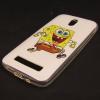 Силиконов калъф / гръб / TPU за HTC Desire 500 - бял / Spongebob