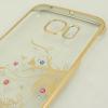 Луксозен твърд гръб / капак / MEEPHONG с камъни за Samsung Galaxy S6 Edge G925 - прозрачен / art1