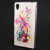 Силиконов калъф / гръб / TPU за Sony Xperia M4 Aqua - бял / Colorful Floral