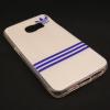 Силиконов калъф / гръб / TPU за Samsung Galaxy S6 Edge G925 - бяло и синьо / Adidas