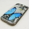 Силиконов калъф / гръб / TPU за Lenovo A859 - сив / синя пеперуда