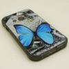 Силиконов калъф / гръб / TPU за Samsung Galaxy Xcover 3 388F - сив / синя пеперуда