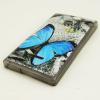 Силиконов калъф / гръб / TPU за Microsoft Lumia 532 - сив / синя пеперуда
