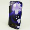 Силиконов калъф / гръб / TPU за HTC Desire 500 - лилав / бели цветя