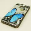 Силиконов калъф / гръб / TPU за Microsoft Lumia 640 XL - сив / синя пеперуда