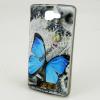 Силиконов калъф / гръб / TPU за Samsung Galaxy A3 2016 A310 - сив / синя пеперуда