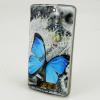 Силиконов калъф / гръб / TPU за HTC One A9 - сив / синя пеперуда