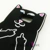 Силиконов калъф / гръб / TPU 3D за Samsung Galaxy S6 G920 - Bad Cat / черен