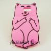 Силиконов калъф / гръб / TPU 3D за Samsung Galaxy S6 G920 - Bad Cat / розов