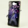 Силиконов калъф / гръб / TPU за Samsung Galaxy S7 Edge G935 - Айфелова кула / лилави цветя