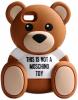 Силиконов калъф / гръб / TPU 3D Moschino Series за Apple iPhone 6 Plus / iPhone 6S Plus - Teddy Bear / кафяв