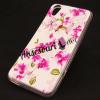 Силиконов калъф / гръб / TPU за HTC Desire 626 - бял / розови цветя