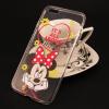 Ултра тънък силиконов калъф / гръб / TPU Ultra Thin за Apple iPhone 6 / iPhone 6S - прозрачен / Minnie Mouse / жълти цветя